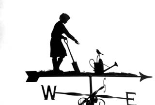 Lady with robin weather vane